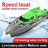 Electricrc Boats Children's grote 2,4 g highspeed radio op afstand van de afstandsbediening concurrerende roeiboot opladen Elektrisch water RC Speedboat Boy Toy Gift 230303