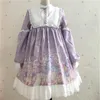 Abiti casual giapponese principessa festa dolce abito lolita in pizzo vintage simpatico stampa vittoriana kawaii ragazza gotica op loli cos