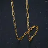 Gargantilla 2023, collar de cadena con clip de papel de alta calidad, cadenas de cuello de acero inoxidable de Color dorado y plateado para mujer, regalo de joyería X1717