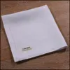 Decorazioni natalizie M003 12 pezzi Fazzoletto da uomo bianco grande 16X16 fatto a mano Dnwork pizzo lino Hanky Hankie 201009 Drop Dhbhv