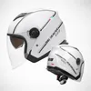 Motosiklet Kaskları Yetişkin Kask Fours Seasons Half Face Abs Abs Motosiklet Casque Kadınlar/Erkekler Elektrikli Güvenlik Çift lens Casco Moto