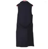 Women's Vests Sleeveless Long Vest Jacket Women Split Slim Waistcoat Blazer Coat Office Ladies Outwear