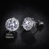 Classic Green Cubic Zirconia Stud Earrings Round Crystal Girl Ear Studs For Women Multicolor Fashion Jewelry brincos AE176