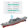 Barcos electricRC RC Modelo de nave de guerra de navios de guerra Toy Remote Remote Warship de guerra 2.4 GHz Brinquedo de navio RC flexível para Lake Pool Kids Presente Eletrônico 230303