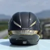 Casques de moto Casque en fibre de carbone doré avec lentille Hommes et femmes Racing Chapeau de sécurité intégral