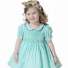 Платья девочки Gaun Berlipat Bordir Rok Anak-Anak Spanyol Pakaian Butik Balita Buatan Tangan Baju Smocking Gaun Putri Lucu W0224