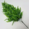 Decorative Flowers Artificial Plants Persian Fern Tree Leaves Fake Plastic Green Vines Rattan Wall Hanging Garland Garden Home Wedding