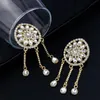 Dangle Earrings Sunspicems Chic Sun Flower Morocco Earring For Women Long Drop Wedding Jewelry Round Crystal Arab Bridal Bijoux 2023 & Chand