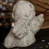 Titulares de vela nórdicos retro cupido anjo decoração ornamentos de jardim pátio no presente literário