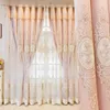 Rideau de luxe en relief fleur brodée double couche rideaux occultants 3D floral perle pure tulle salon chambre rideaux personnalisés