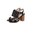 Sandali Taglia grande 13 14 15 16 17 Tacchi alti Scarpe da donna Donna Estate Donna Fibbie con tacco ruvido Punta aperta Bocca profonda