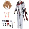 Anime Costumes Anime Game Genshin Impact Tartaglia Cosplay Come Childe Full Set Wig Earrings Halloween Party Comes Z0301