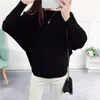 Women's Sweaters Fashion Women Knit Black Pullover Sweaters Autumn Ladies Loose Striped Knitwear Yellow Elegant Cotton Female Casual Pull 230303