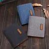 Wallets Men Wallet Blackbluegray Canvas PU Leather Slim Male Purse 2022 Card Holder Wallet for Men Bank Credit Card Holder Case BagL230303