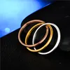 Classic 3 Rounds Ring Sets Women Stainless Steel Wedding Engagement Female Finger Rings Jewelry