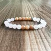 Strand Fashion Natural Rosequartz Bracciale Sunstone Bracciale Mala Braccialetti elastici Bracciali Pink Girl Yoga Gioielli