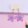 Boucles d'oreilles à clous pour femmes, Design de haute qualité, fleur en acrylique, gelée transparente, personnalité, vente au détail, 2023