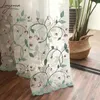 Curtain Pastoral Embroidery Tulle Window Curtains For Living Room Floral Sheer Voile Bedroom Kitchen Drapes Blinds Customs