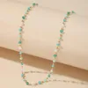 Подвесные ожерелья Gohemian Geometric Square Bead Beadclace Женское очарование золотого цвета клавику