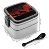 Dinnerware Sets Fire! - WolfQuest Dream Bento Box Leakproof Container For Kids Wolf Wolves Fire Full Moon