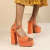 Sandaler Eagsity Suede Women Peep Toe Chunky Heel High Platform Ankle Strap Ladies Pumps