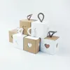 Geschenkomschakeling 10 stks Multi -maten Bruin Wit Kraft Paper Box Small Gifts Packaging Carton Parterbord Wedding Party Diy Supply Packing