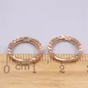 Hoop Earrings 1 Pair Solid Pure 18K Rose Gold Women 1.5mmW Full Star 0.7-1.2g