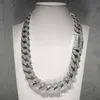 Hip Hop Jewelry 925 Sterling Silver 18mm 3 Rows VVS Moissanite Iced Out Moissanite Cuban Link Chain