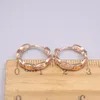 أقراط HOOP REAL 18K ROSE GOLD MOSER BAND 15 مم ختم قطرها AU750 للمرأة