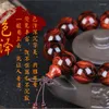 STRAND AUTHENTIC OUDE Hainan Huanghuali Bracelet Cross-Eye Texture Manne 2.0 Wenwan kralen Zeegeel en paarse avocado-gezicht