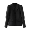 Women's Suits & Blazers Vinatge Woman Black Puff Sleeve Blazer Coats Tide Spring Ladie Soft Design Outerwear Female Elegant