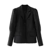 Kvinnor kostymer blazers vinatge kvinna svart puff hylsa blazer rockar tidvatten ladie mjuk design ytterkläder kvinnlig elegant