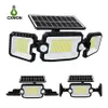 305 LED Solar Wall Lights 3 głowice z 3 trybami Czujnik ruchu z podwójnymi czujnikami IP65 Wodoodporne 270 ° Light