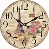 Horloges murales Vintage en bois horloge murale café crème Ai Tour grandes montres murales silencieuses pour salon fleur cuisine montre Wall Clock 230303