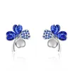 Stud Earrings ER-00355 Austrian Crystal Silver Plated Clover For Women Trending Products 2023 Valentine's Day Gifts