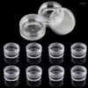 Storage Bottles 10/20/30pcs Small Round Container Jars Makeup Organizer Boxes Cosmetic Portable Box Clear Plastic Jewelry Bead