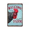 Oeufs frais Vintage peinture de poulet Pictures d'image Rooster Hens Metal Tin Signes Retro Plaque pour bar Pub Farm Home Decor Wall Personalized Tin Signes Taille 30x20 W01