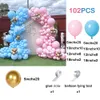 Другое мероприятие поставлено 102шт гендерно раскрыть воздушный шар -арх арх, мальчик, или девочка, детский душ, розовый голубой золото, день рождения Ballon PA 230303