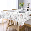 Table Cloth Plant Style Small Flower Tablecloth Waterproof Outdoor Picnic Camping Party Kitchen Restaurant Decoration Rectangular