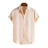 Men's T Shirts Printed Men's Short-Sleeved Shirt Floral Casual Size Men Art 3d Digital Print Button Fashion Tops Loose
