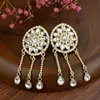 Dangle Earrings Sunspicems Chic Sun Flower Morocco Earring For Women Long Drop Wedding Jewelry Round Crystal Arab Bridal Bijoux 2023 & Chand