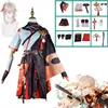 Anime Kostüme Genshin Impact Kaedehara Kazuha Cosplay kommen Halloween Karneval Samurai kommen Perücke rote Brille Z0301