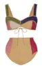 Womens Swimwear Tankini Women Swimming Suits Patchwork Color Block High Waist Bikini Swimsuit Two Pieces Summer Beach Surf Wear T230303