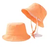 Parents enfant seau chapeaux respirant bassin chapeau enfants adultes solide plage casquette bébé été pêcheur casquette voyage parasol casquettes décontracté en plein air fête pare-soleil BC417