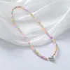 Cara Bohemian colorido colar de argila de polímero para mulheres AMAR MAGNET DE CELIMENTO CLARAS DE JOIXAS