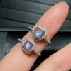 Cluster Rings Dainty Ins Designs Blue Natural Moonstone Ring 925 Sterling Silver Engagement Wedding For Women