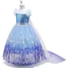 Девушка платья фильма персонаж пришел принцесса светодиодное платье Гламур Девушка Косплей карнавальный день рождения подарки для вечеринки вечерние платья w0224