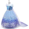 Menina de vestidos de menina Personagem do filme Venha Princesa LED Light Up Dress Glamour Girl Cosplay Carnival Aniversário Gift Party Vestidos de noite W0224