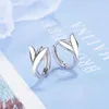 Orecchini a cerchio in vero argento sterling 925 per le donne coda di pesce sirena rotonda piccolo orecchino Huggies gioielli da sposa minimalisti