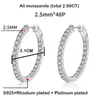 Hoop Earrings 2.88CT White Gold Moissanite Earring For Women Sparkling Full Enternity Diamond 3.1cm 925 Sterling Silver